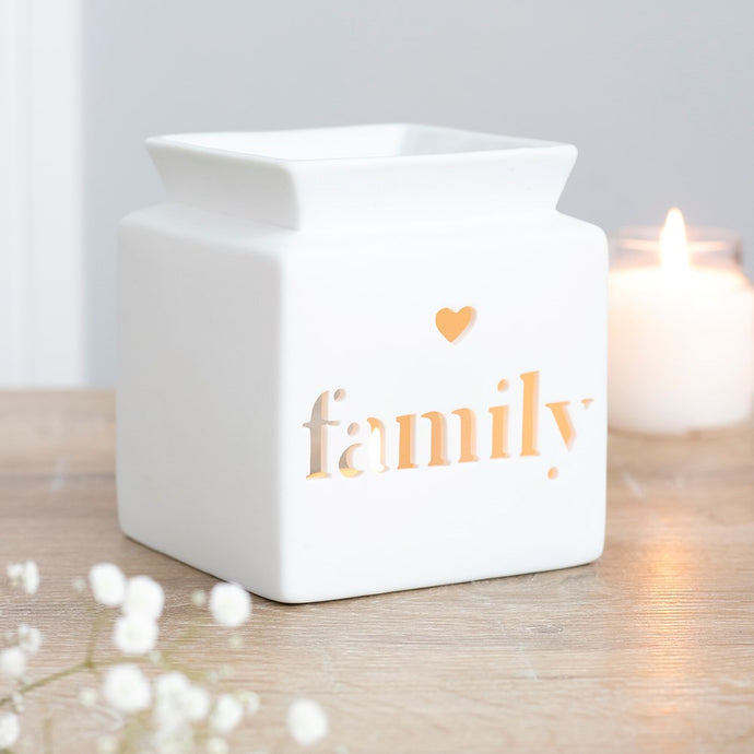 White Family Cut Out Wax Burner
