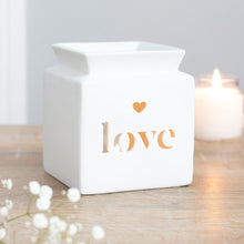 Load image into Gallery viewer, White Love Cut Out wax Burner
