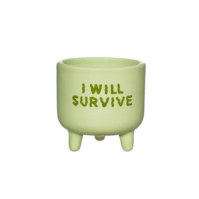 I Will Survive Green Mini Planter