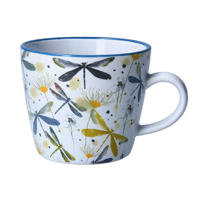 Ceramic Mug White Dragonflies