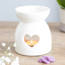 Load image into Gallery viewer, White Heart Wax Burner
