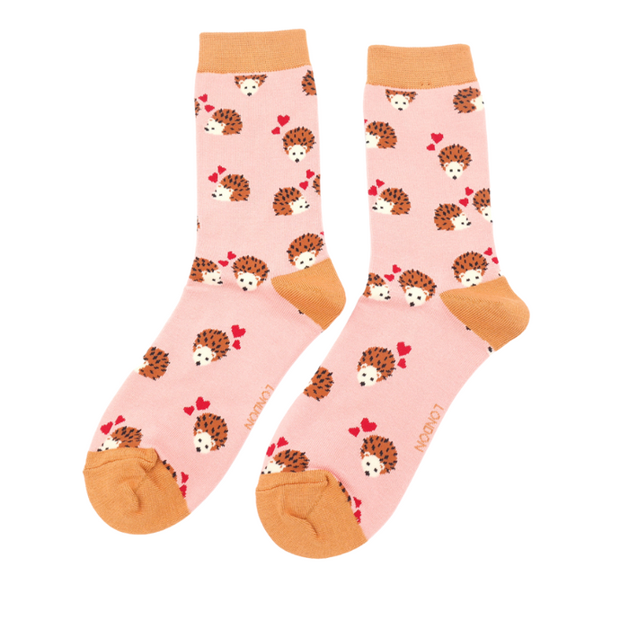 Hearts & Hedgehogs Socks Pink