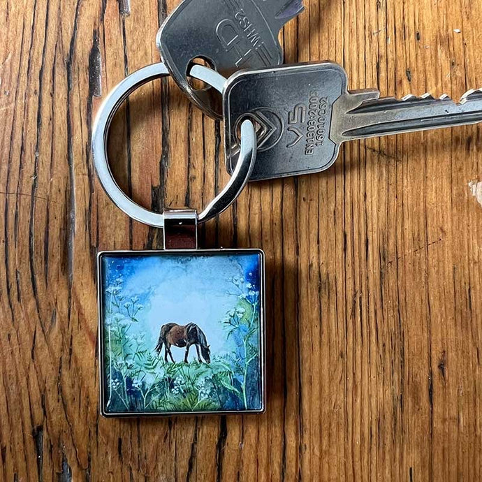 Horse and Cow Parsley Keyring