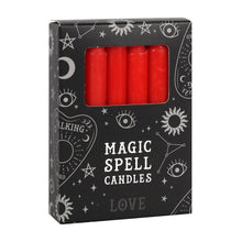 Load image into Gallery viewer, PACK OF 12 RED &#39;LOVE&#39; SPELL CANDLES
