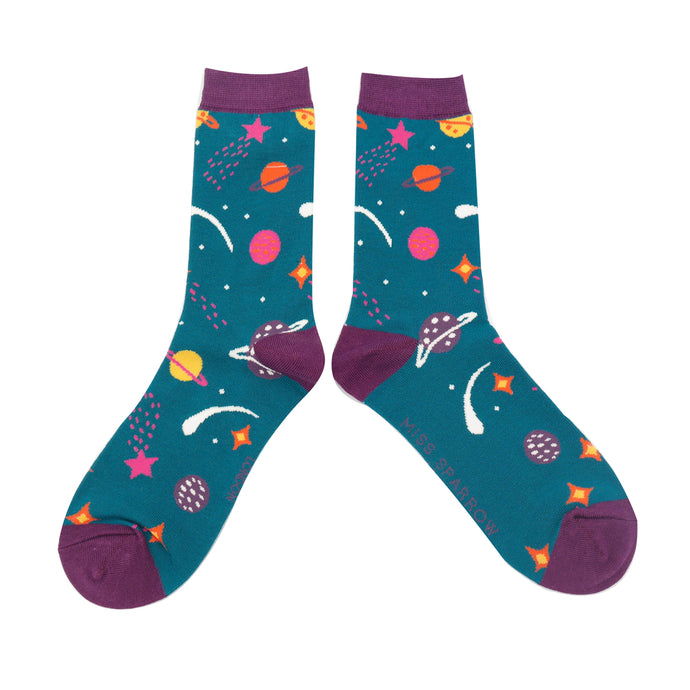 Space Socks Teal