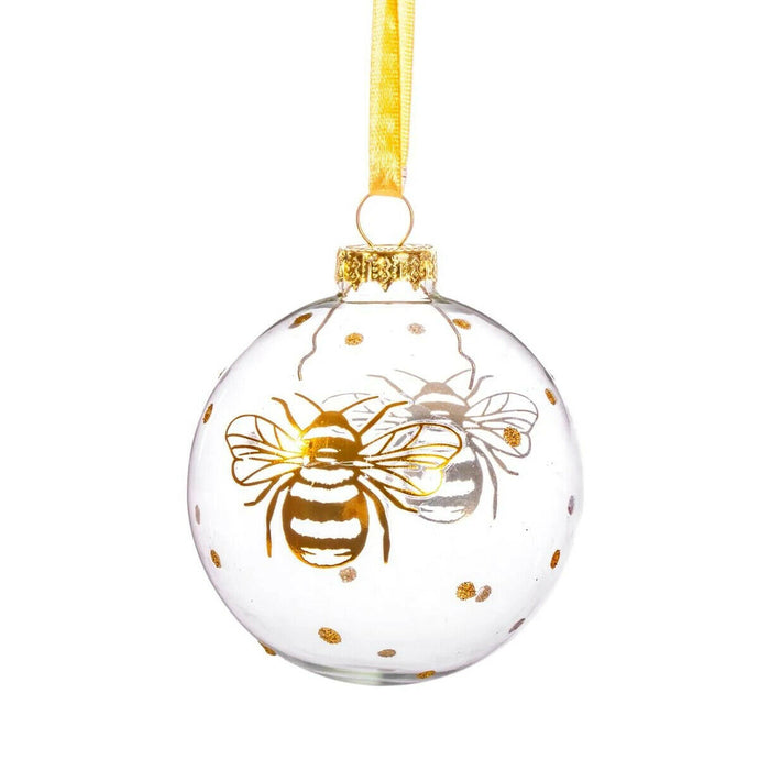 Gorgeous Glass with Bee design bauble