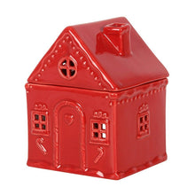 Load image into Gallery viewer, Red Gingerbread House Tealight Burner

