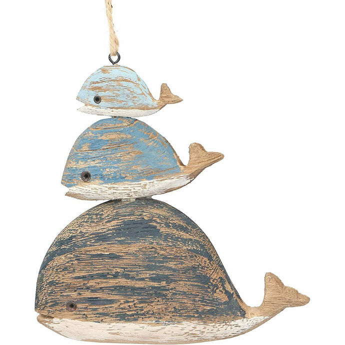 Whale Stacked Trio Wood Ornament