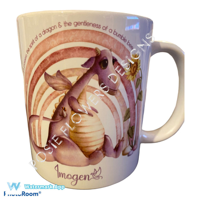 Personalised dragon mug idea gift,  female, gift for her,  cup, birthday, Christmas, special, limited edition