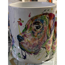 Load image into Gallery viewer, Great Dane mug and coaster set, rainbow colours, ideal Christmas gift for Great Dane lover, secret Santa
