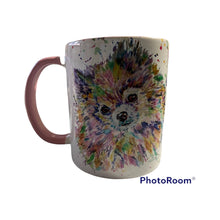 Load image into Gallery viewer, Pomeranian rainbow design mug, ideal secret Santa, Christmas gift
