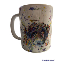 Load image into Gallery viewer, Highland cow rainbow mug
