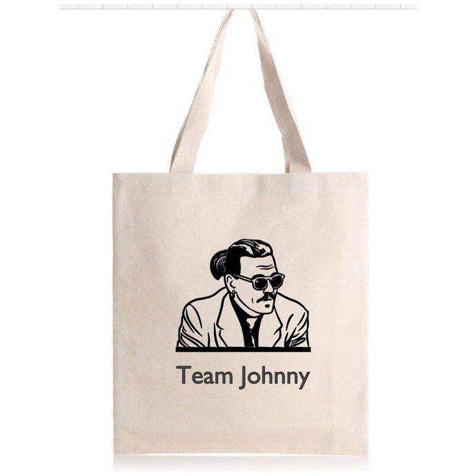 Team Johnny Tote bag, Johnny Depp, court trial, Depp, Amber Heard.